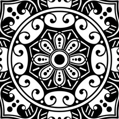 Abstract black and white line drawing, contour image for adult and older children