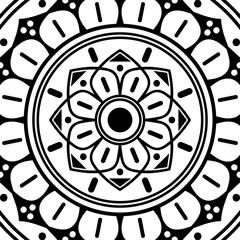Abstract black and white line drawing, contour image for adult and older children