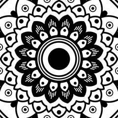 Abstract black and white line drawing, contour image for adult and older children