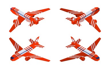 red airplane compilation isometric models