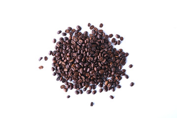 Coffee beans isolated on white background