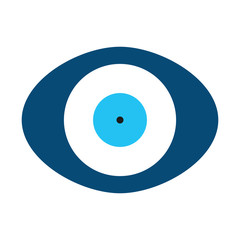 blue evil eye vector in oval shape 