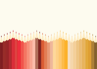 horizontal banner with colorful pencils vector - white background