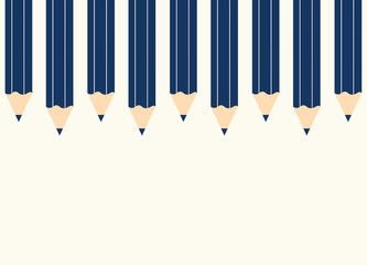 horizontal banner with blue pencils vector - white background