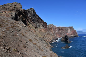 Landscape of Point of Saint Lawrence (Ponta de Sao Lourenco), easternmost point of the island of Madeira, Portugal.