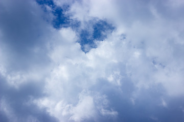 White clouds in a blue sky