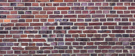 texture of old red brick wall background. high detailed photo of brickwall