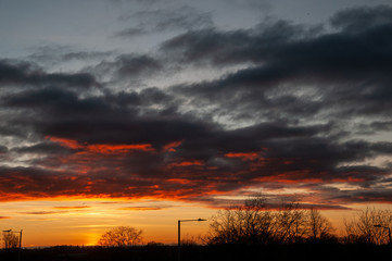 Dramatic sunset over southwest London