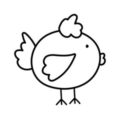 chicken bird domestic farm animal cartoon thick line