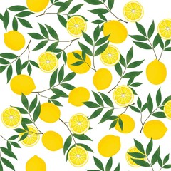 yellow-lemon-set-seamless-pattern