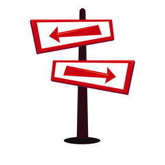 sign road with arrow with cartoon style, isolated sign road. vector illustration.