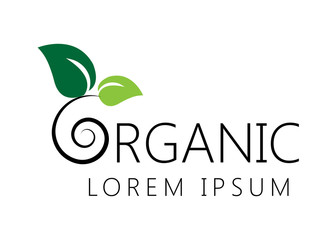 Organic Logo. Nature Element - Isolated On White. Green Organic Logo, Vector. For Health Symbol, Leaf Design, Nature Element, Planet Logo And Eco Icon. Organic Icon, Vector Template