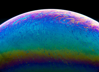 Colors and shapes created in a soap bubble.