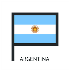 Argentine country flag symbol icon with a white background