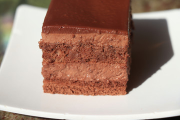 Square chocolate cake