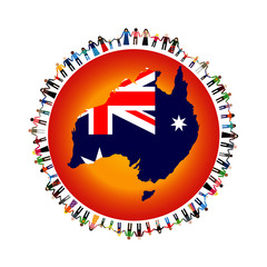 Australia 2020 fire crisis - awareness symbol for international help and donations