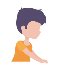 side view young man portrait character