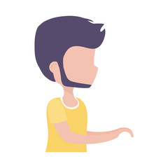 side view young man portrait character