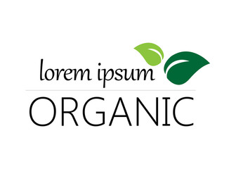 Fototapeta premium Organic Logo. Nature Element - Isolated On White. Green Organic Logo, Vector. For Health Symbol, Leaf Design, Nature Element, Planet Logo And Eco Icon. Organic Icon, Vector Template