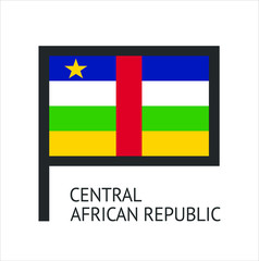  Central African Republic public country flag symbol with a white background