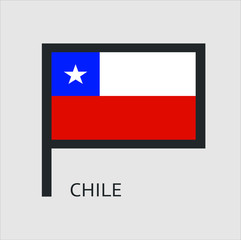 Chile country flag symbol icon with a white background