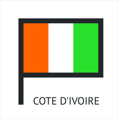 cote d'ivoire country flag icon with a white background