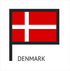  Denmark country flag symbol icon with a white background