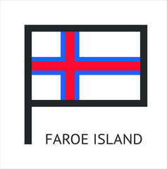  Faroe Islands country flag icon with white background