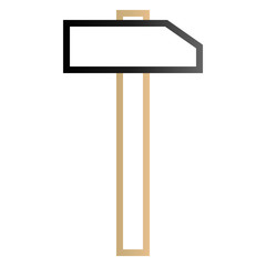 Fototapeta premium Hammer sign icon - cartoon colors simple gradient outline, isolated - vector