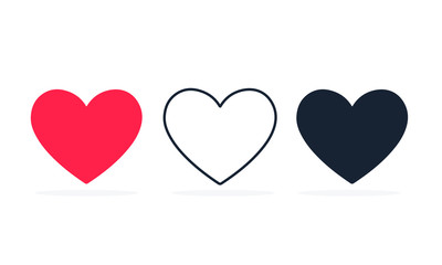 Collection of heart illustrations, Love symbol icon set, love symbol