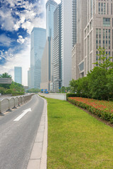 The century avenue of street scene in shanghai Lujiazui,China.