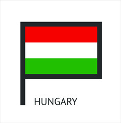  Hungarian country flag symbol icon with a white background