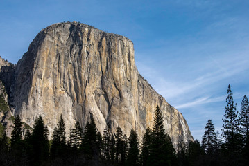 US, California, Mariposa County, Yosemite National Park. The South face of El Capitan, the largest granite monolith in the country.
