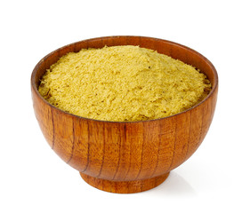 nutritional yeast flakes isolated on white background