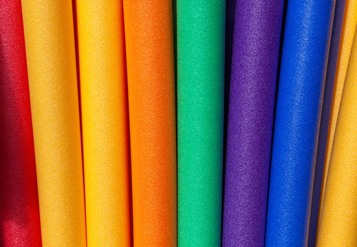 colorful pool noodles