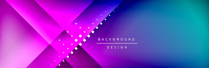 Abstract background - squares and lines composition created with lights and shadows. Technology or business digital template