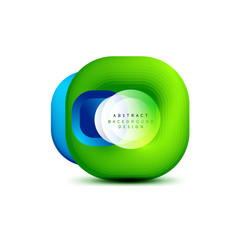 Square geometric banners with 3d smooth blend effect. Digital technology trendy icon design. Vector Illustration For Wallpaper, Banner, Background, Card, Book Illustration, landing page