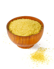nutritional yeast flakes isolated on white background