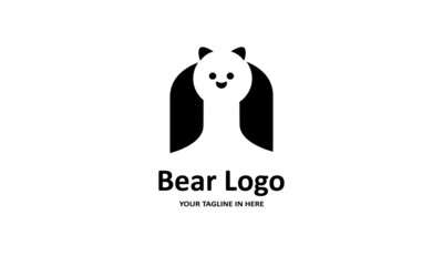The flat bear logo concept is perfect for business, technology, contractor and housing symbols, health,sport, restaurants, education