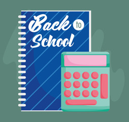 back to school education calculator and notebook accessory
