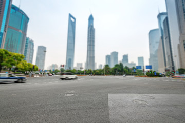 The century avenue of street scene in shanghai Lujiazui,China.