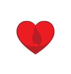 women heart love shape logo and vector icon