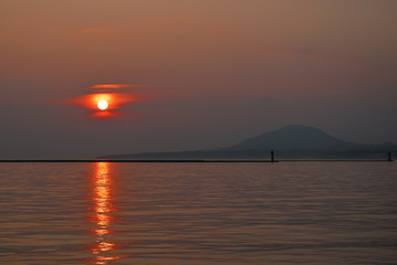 夕暮れ　海　素材