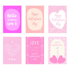 valentines's card collection vector. valentine's day greetings.