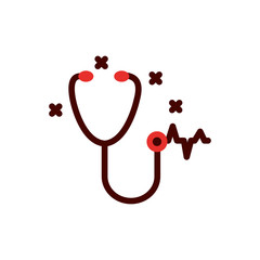 Stethoscope of medical care concept vector design