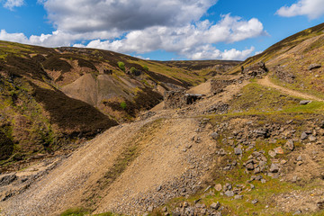 The remains of Bunton Mine near Gunnerside, North Yorkshire, England, UK