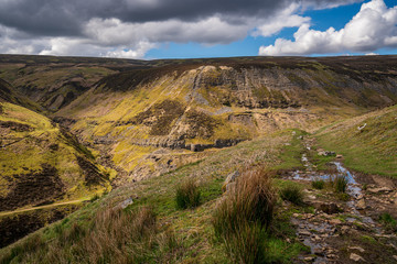 The remains of Blakethwaite Smelt Mill near Gunnerside, North Yorkshire, England, UK