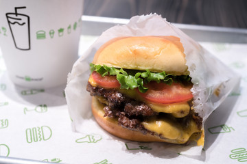 Famous hamburger of Eastern america, USA
