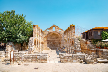 Obraz premium Church of Saint Sofia Ruins in Nessebar, Bulgaria