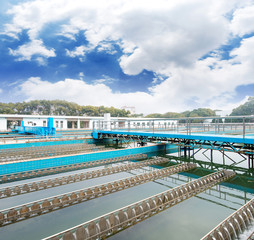 Water cleaning facility outdoors